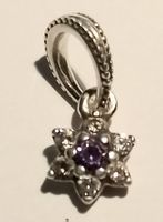 Pandora Charm Blume Silber lila Stein 