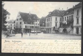 Aarau Rathausplatz mit Strassenbahn / Tram