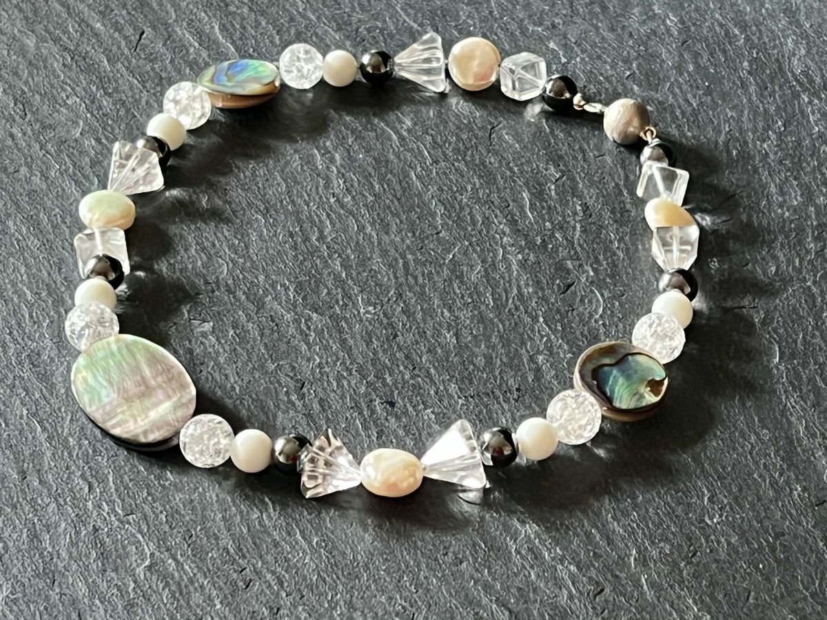 Catenine: Pearl & Abalone Necklace - Sterling Silver – Nuovo e nell'imballaggio originale da Rüschlikon venduto da ThereseJewelryDesign 3