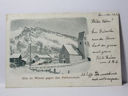 Elm im Winter gegen den Fahnenstock , Kirche  1902