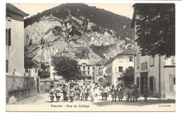 Fleurier (NE) Rue du Collège  Schulkinder - Coiffeur  C.P.N.