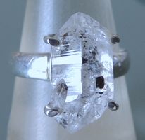 Herkimer Diamant Bergkristall Silber 925 Fingerring Gr. 60