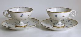 Paar TEE / KAFFE TASSEN & Untertassen*DEPOSE*FRANCEE*VINTAGE