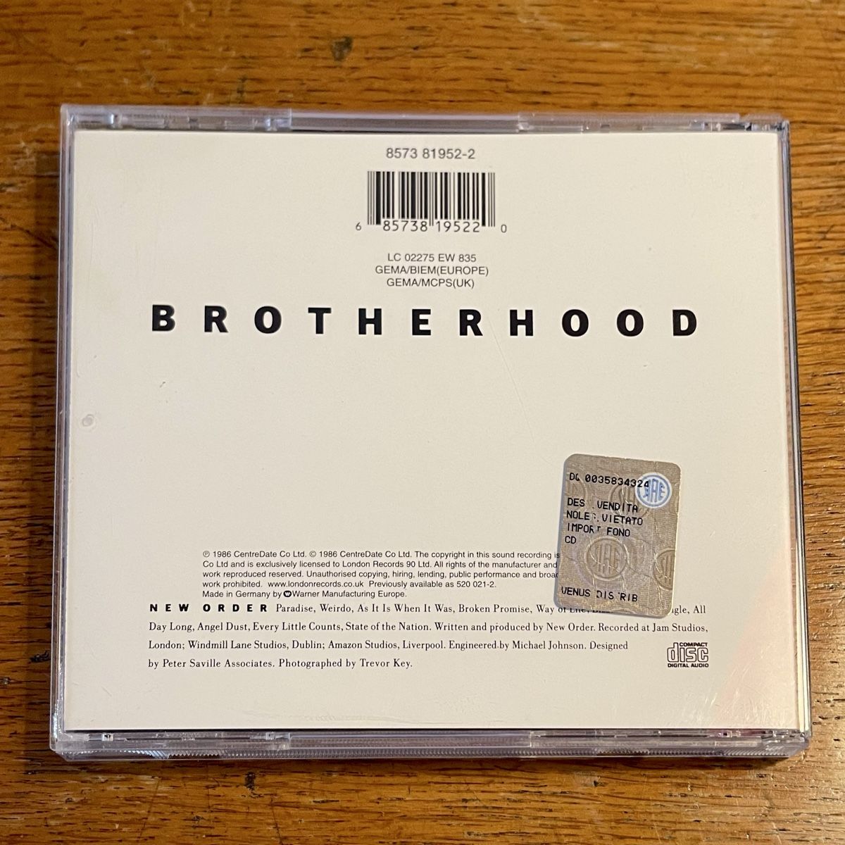 CD: New Order - Brotherhood CD – Usato da Genève venduto da was_ksr9 1