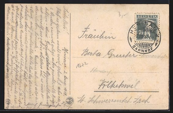 Cartoline postali: AK Herisau, Teilansicht mit Säntis – Usato da Berlin venduto da bartko-reher 1