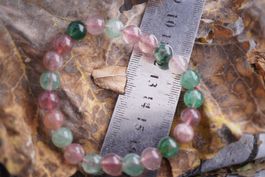 Erdbeerquarz   Kugel Armband  mix–Edelsteinstube Rausverkauf