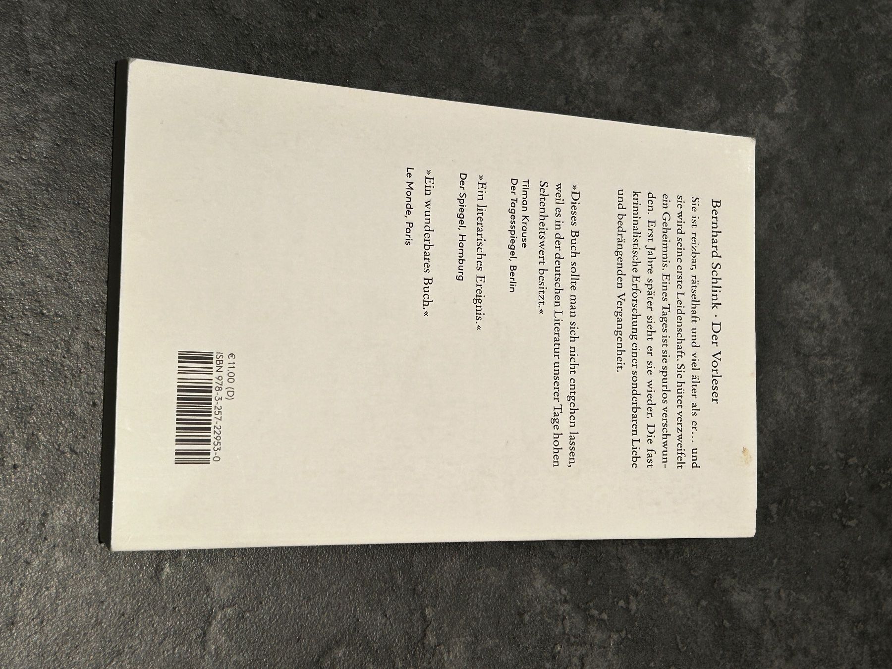 Libri: Der Vorleser - Bernhard Schlink – Usato da Bern venduto da sar_pzh8 1