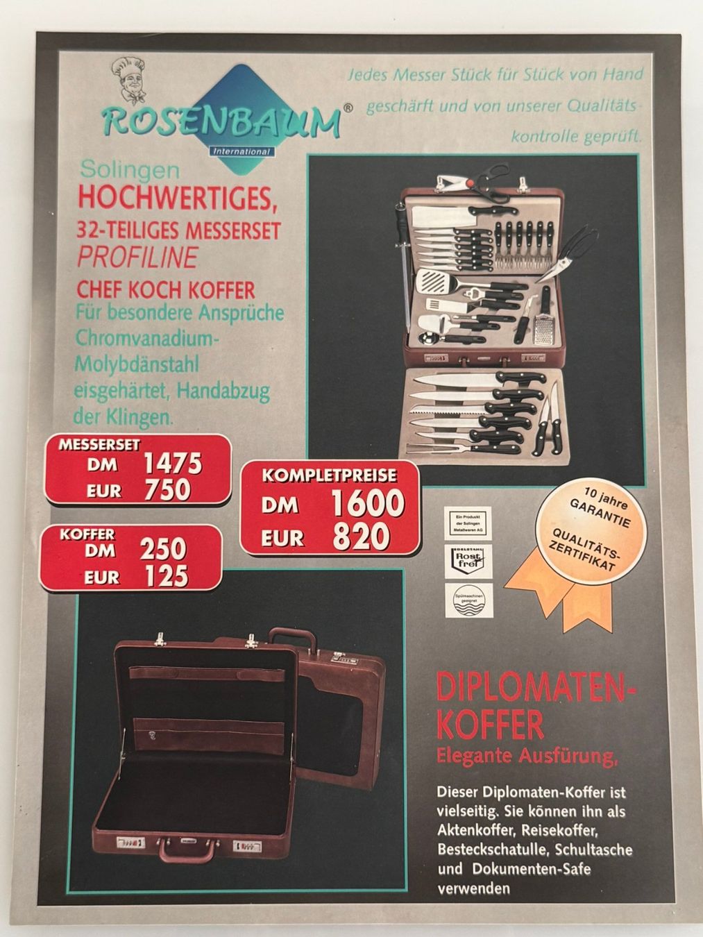 Solingen Coltelli da cucina: Neuwertiges Messer- und Küchen-Set, mit Koffer – Nuovo (secondo la descrizione) da Uhwiesen venduto da mic_kd6g 8