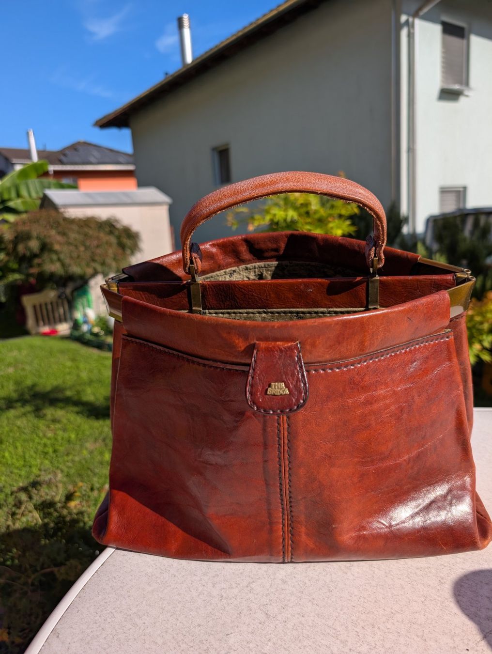 Taschen: Elegante Ledertasche "Le Bridge", Braun – Gebraucht aus Cugnasco von tizianaq 3