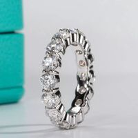 Bague Argent S925 Diamant Moissanite VVS1 0.3ct(4mm) Ring