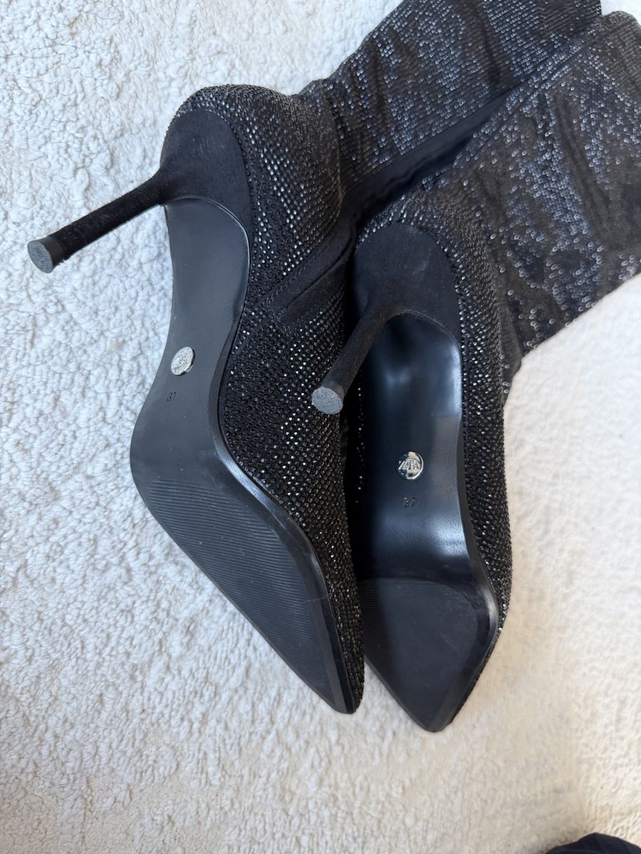 Zara Scarpe da donna: ZARA Knee High Boots, Black Glitter, Size 37 – Nuovo (secondo la descrizione) da Dübendorf venduto da ilianalou 3