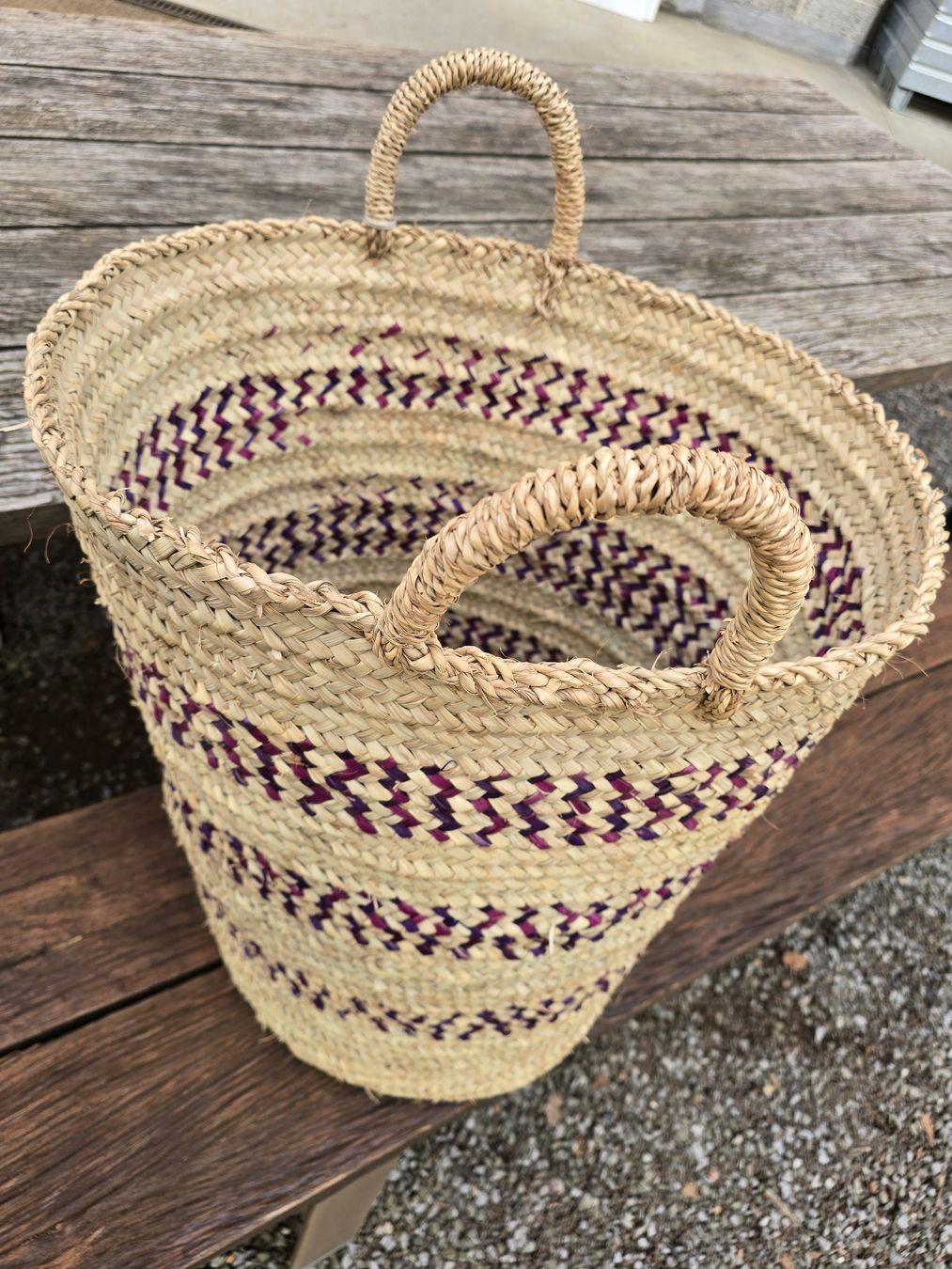 Cesti per biancheria: Korb: Wäschekorb Palmblatt mt Farbe-ANGEBOT – Nuovo (secondo la descrizione) da Romanshorn venduto da Rachacha 2