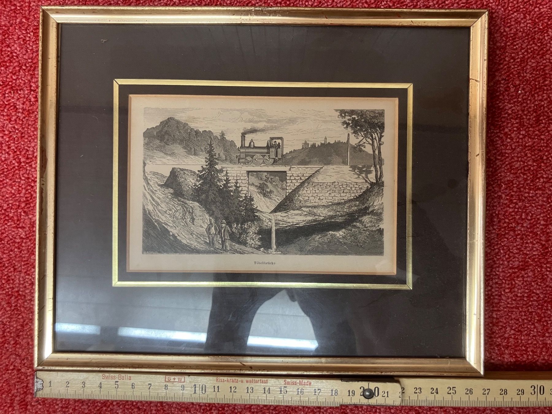 Incisioni: Antiker Eisenbahn Stich "Töbelibrücke" 1850 – Usato da Schlieren venduto da mvm01 6