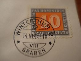 Brief 40 Rp, PAX 1945, gelaufen, o 14. VI.45, Winterthur