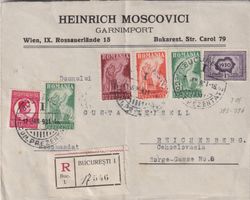 R-Brief Rumänien 1931 nach Tschechoslowakei