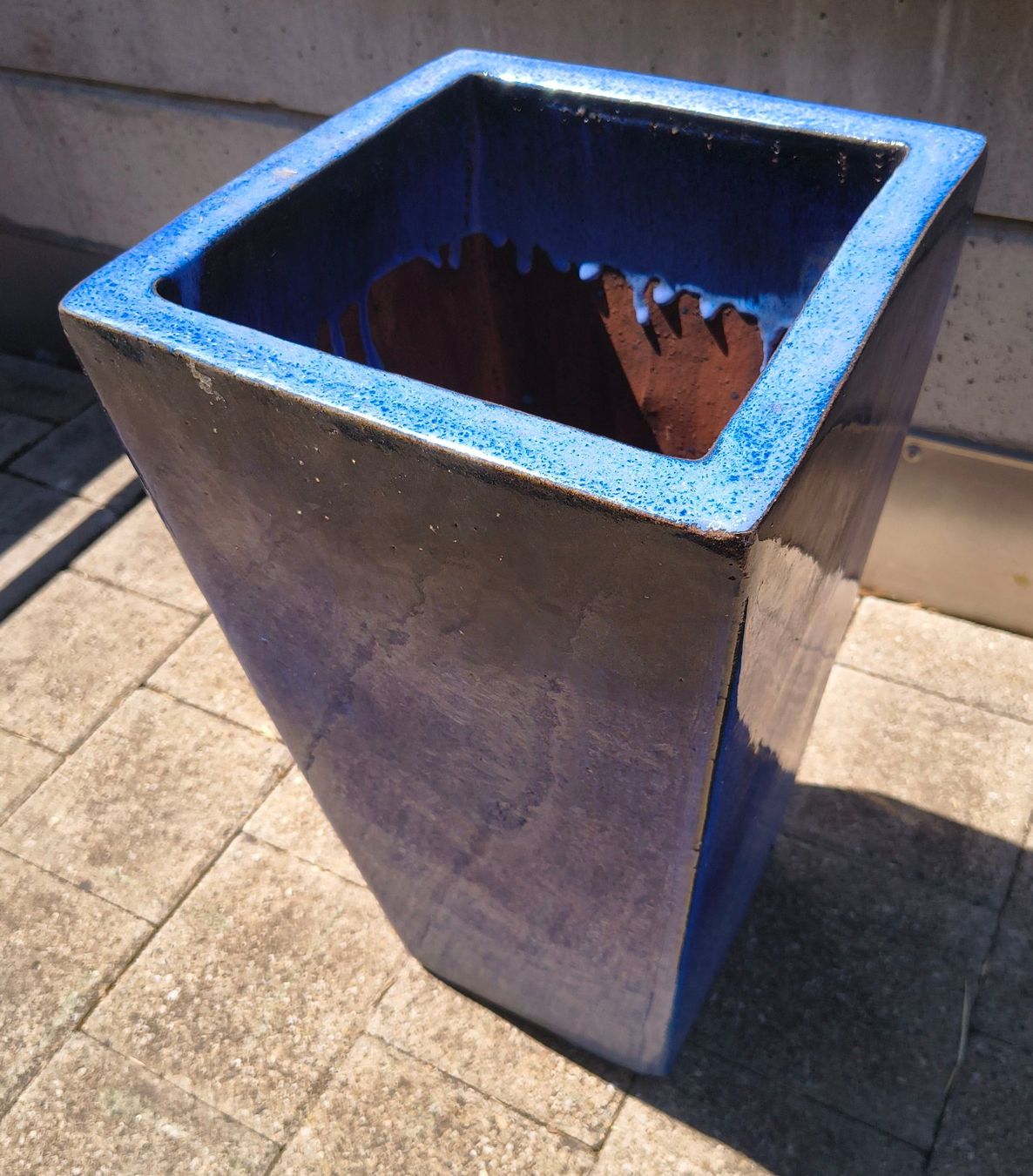 Pots de fleurs: Blumentopf  eckig blau – D'occasion à Jona par odloreg