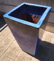 Blumentopf  eckig blau