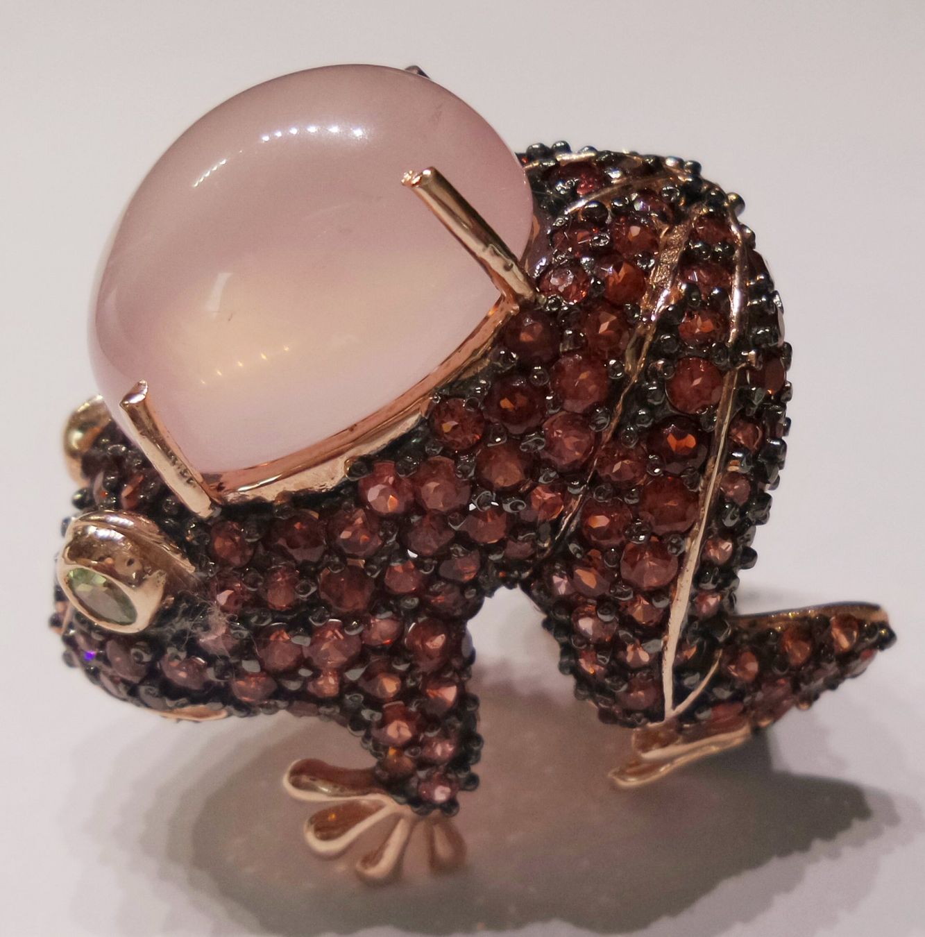 Anelli: Fingerring als Tier Granate Rosenquarz – Nuovo (secondo la descrizione) da Zürich venduto da Bieter04 2