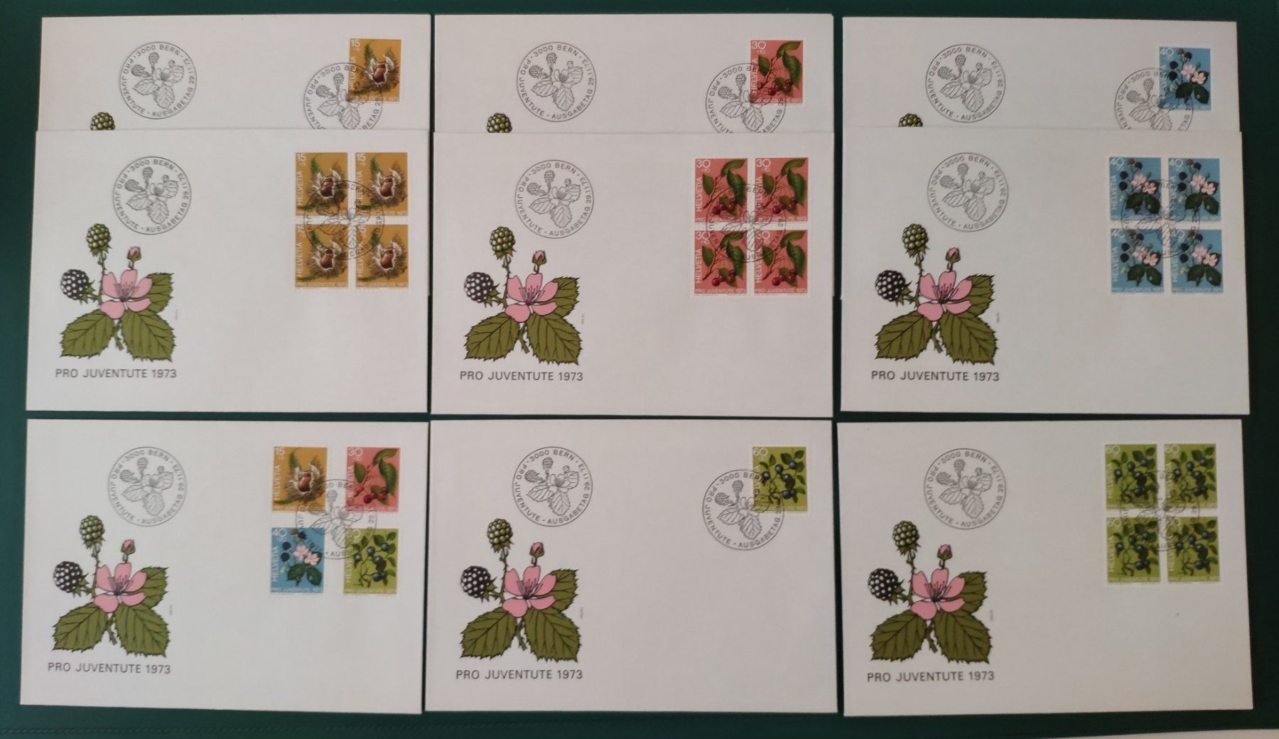Alle Briefmarken: FDC 29.11.74 Pro Juventute Satz und 4er – Gebraucht aus Volketswil von Spacepanda