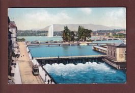 GENEVE - Ponts et Barrage du Rhône - tram