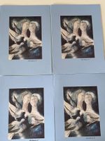 Kunstkarten 4 Stk. Weihnachten Tauben Engel