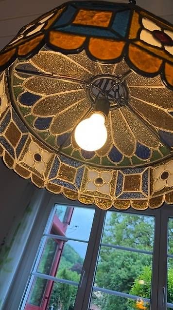 Lampade: Hängelampe mit farbigem Glasmosaik-Schirm – Usato da Tenniken venduto da nin_96h5 2