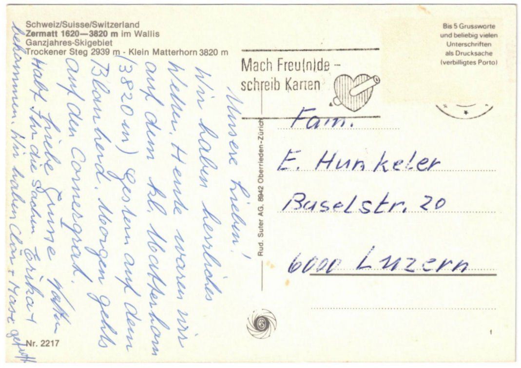 Cartoline postali: Zermatt - 5 Bild AK Trockener Steg – Usato da Binningen venduto da Mountainrider 1