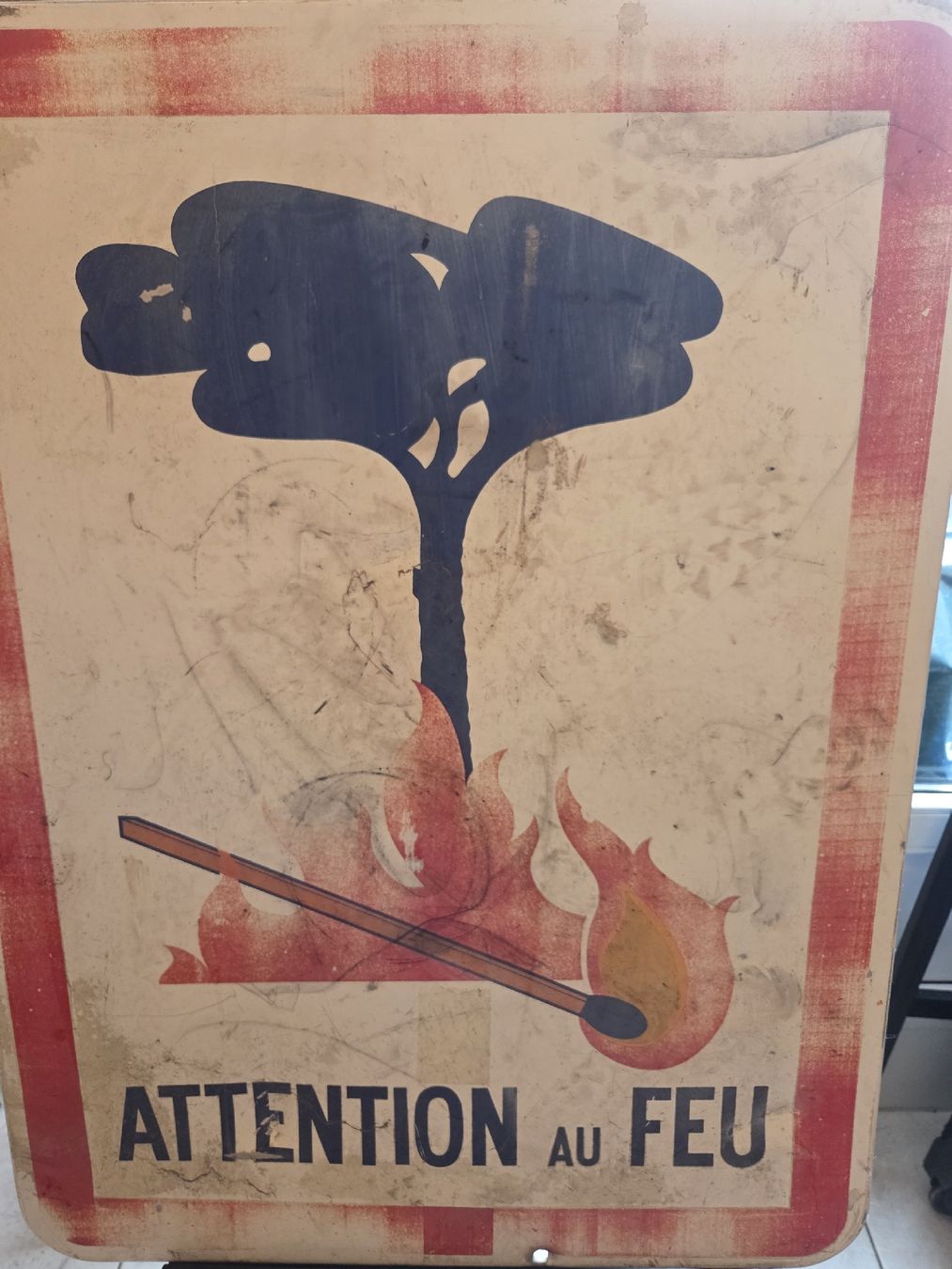 Insegne: Panneau vintage "Attention au feu", pièce de collection – Usato da Penthalaz venduto da cel_zv7p 1