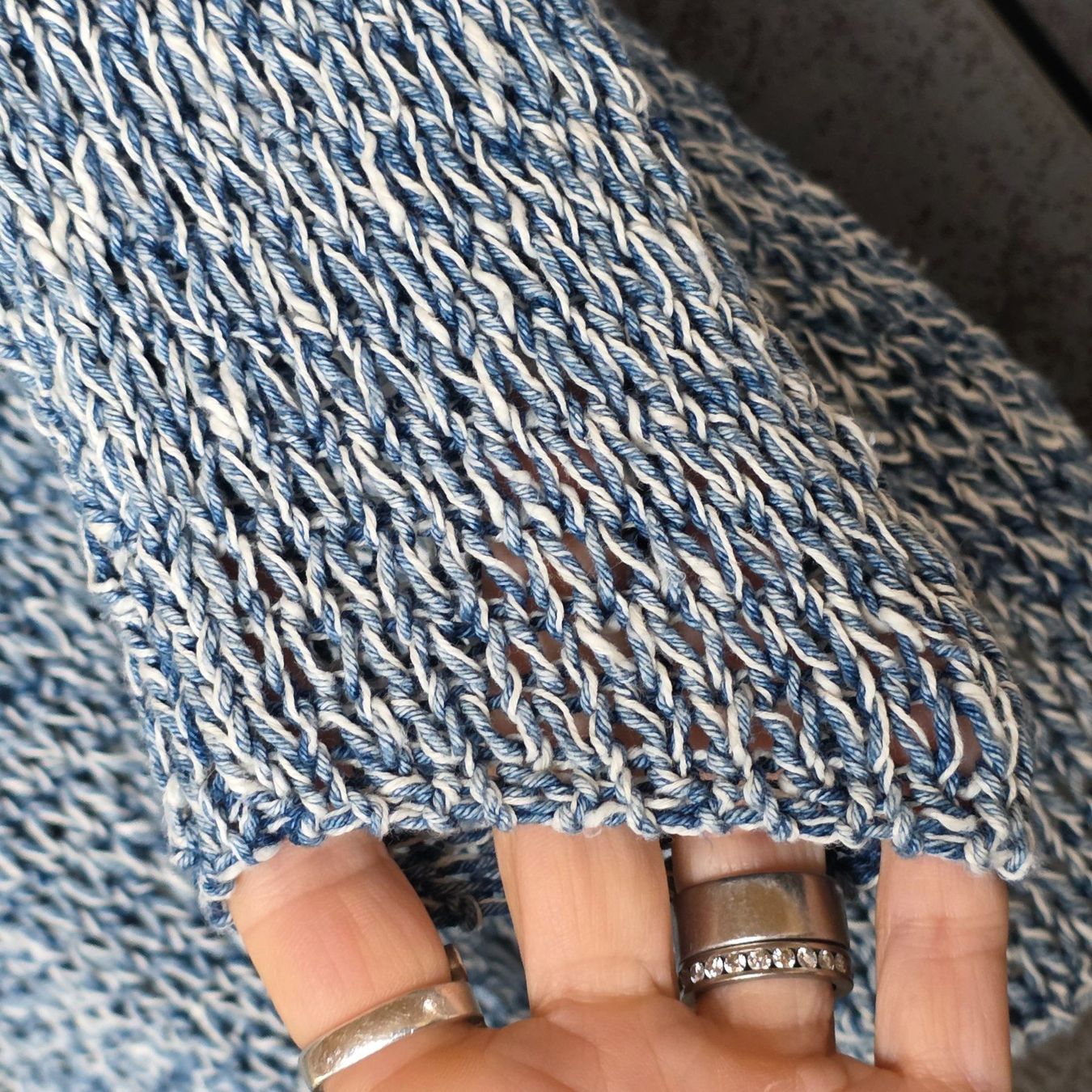 Maglioni & Felpe: 🐸 DENIM & CO LEINEN STRICKPULLOVER PULLOVER BLAU WEISS M – Usato da Môtier (Vully) venduto da Frogs 3