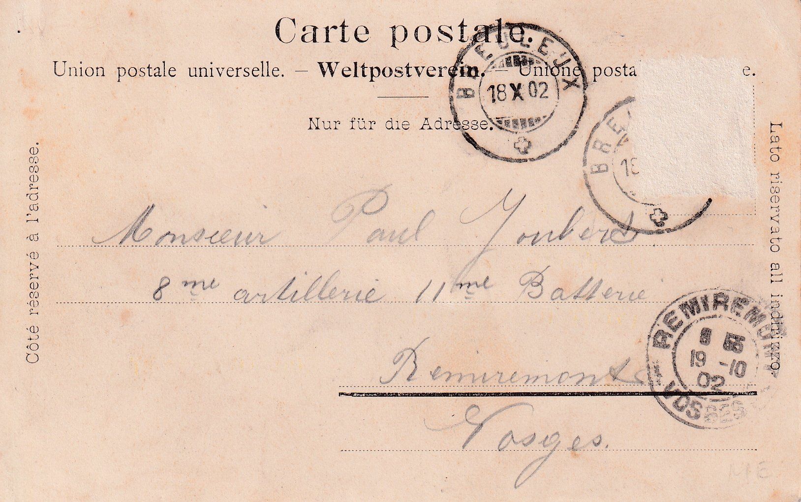Ansichtskarten: Les Breuleux   JU          en 1902 – Gebraucht aus Brig von Valcards54 1