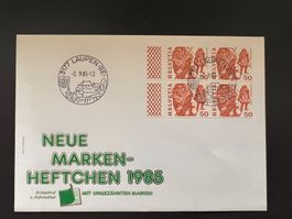 Philswiss Laupen Spezialcouvert Markenheft 1985 FDC  (R585)