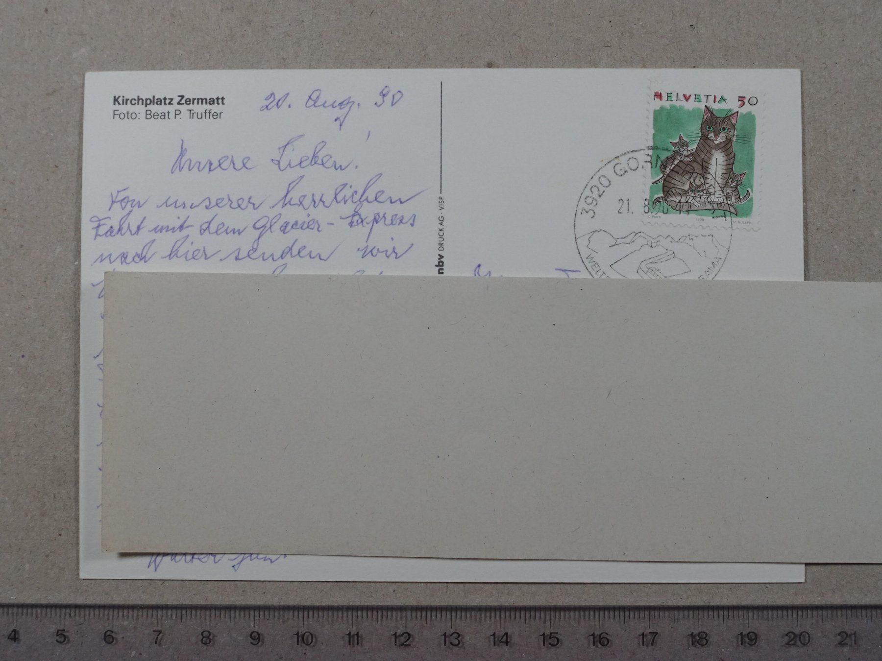 Cartes postales: Zermatt, Dorfplatz, belebt, 1990 – D'occasion à Lenzburg par fh1 1