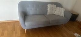 Canapé deux places gris style scandinave bon état