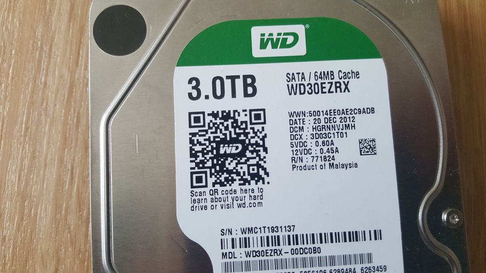 WD Green 3.0TB 内蔵型ハードディスクドライブ 2台セット WD Green 3TB