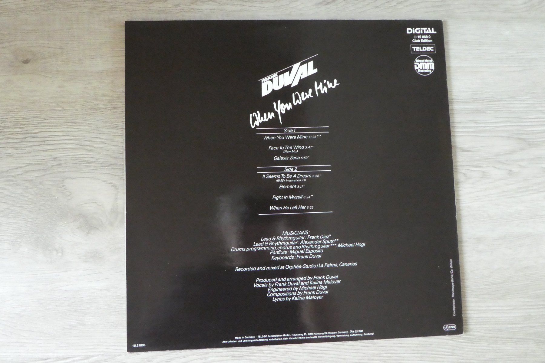 Dischi in vinile: Frank Duval LP, When you were mine. – Usato da Andelfingen venduto da Annegret06 1