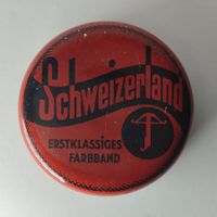 Alte Schweizerland Farbband Dose Schwarz Blech