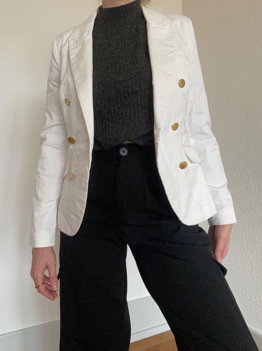 Jacken: Weisser Blazer, Goldknöpfe, Grösse S – Gebraucht aus Bern von mue_yhz5 1
