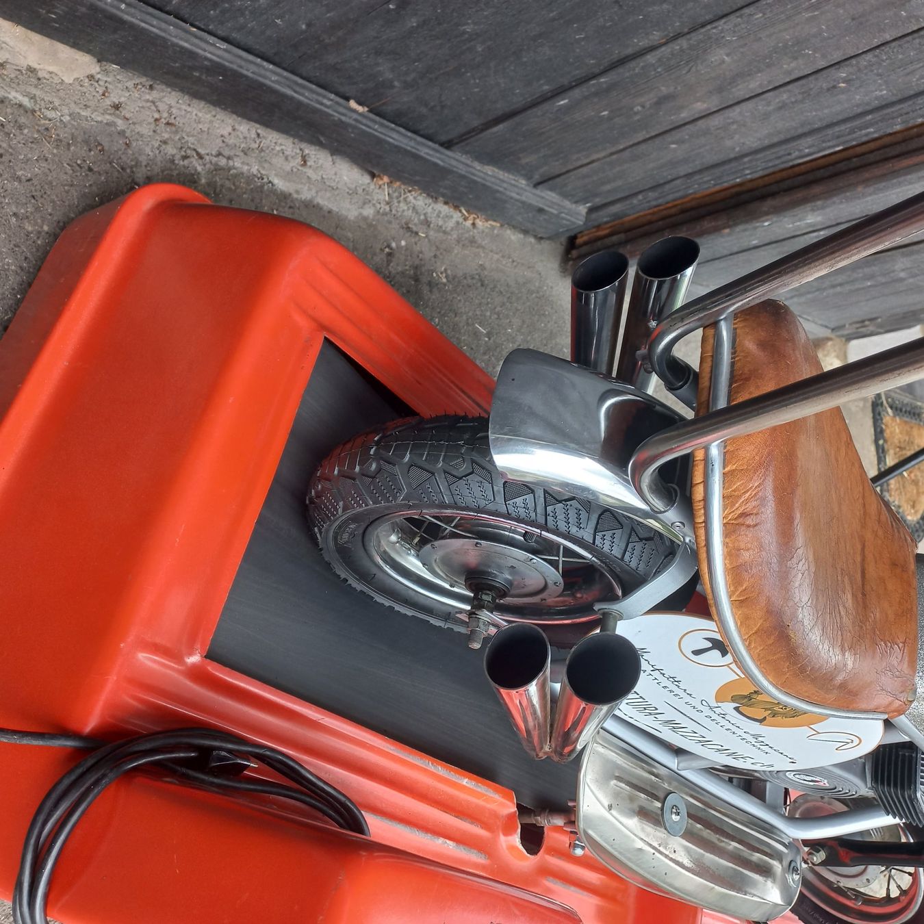 Giocattoli: Motorrad-Karusell vor der Migros von ca. 1970 – Usato da Baar venduto da 2cvbaar 5