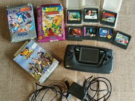 Sega Game Gear + 10 jeux + adaptateur secteur