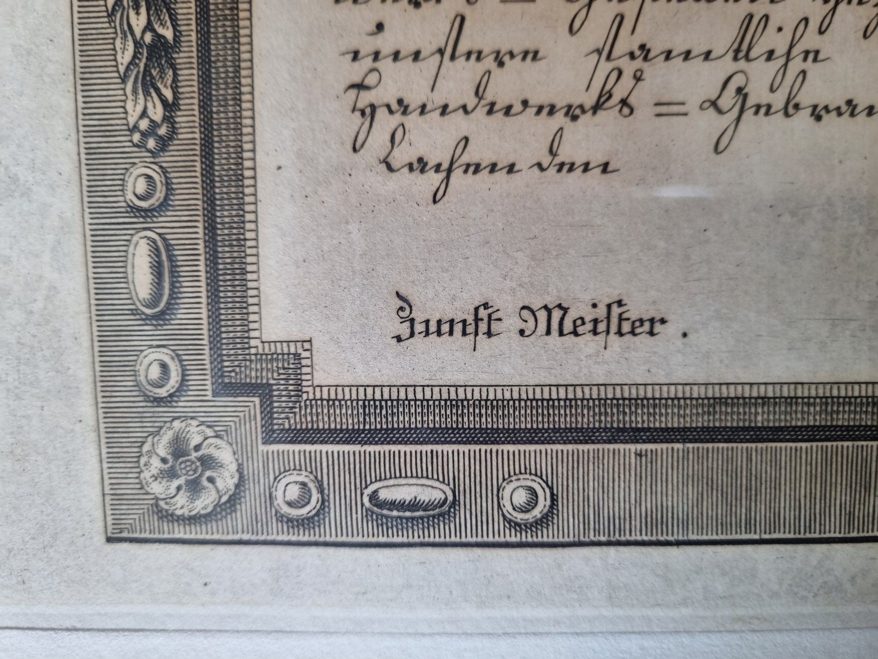 Incisioni: Alter Kupferstich Gesellenbrief Lachen 1803 Top – Usato da Trachslau venduto da bastet06 2