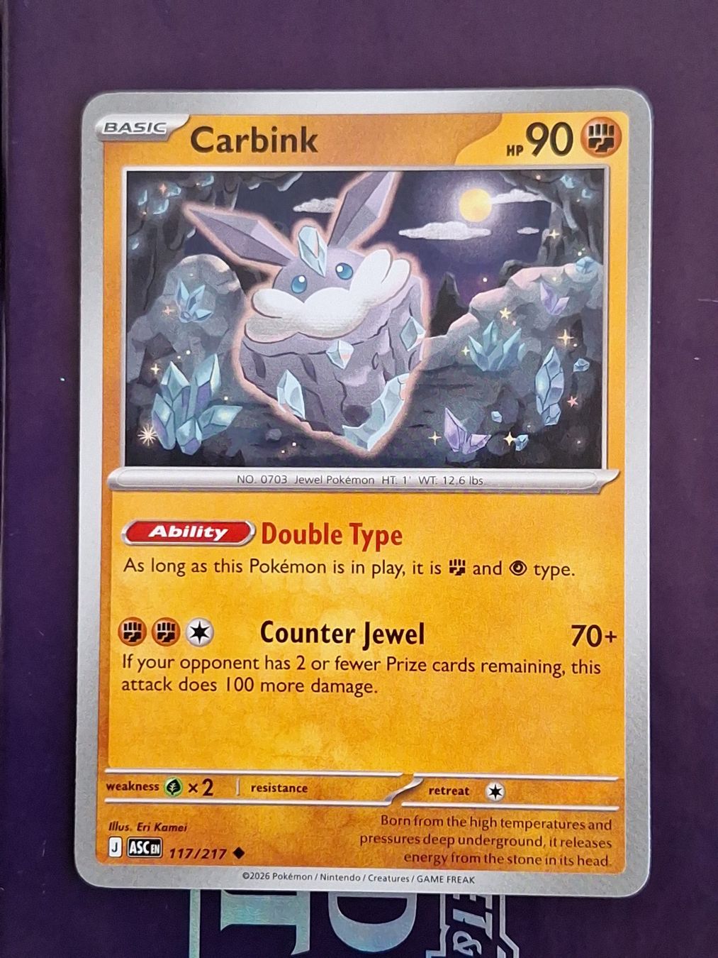 Pokémon Sammelbilder & Trading cards: Carbink - Pokemon Ascended Heroes – Gebraucht aus Altstätten SG von GGsGameshop