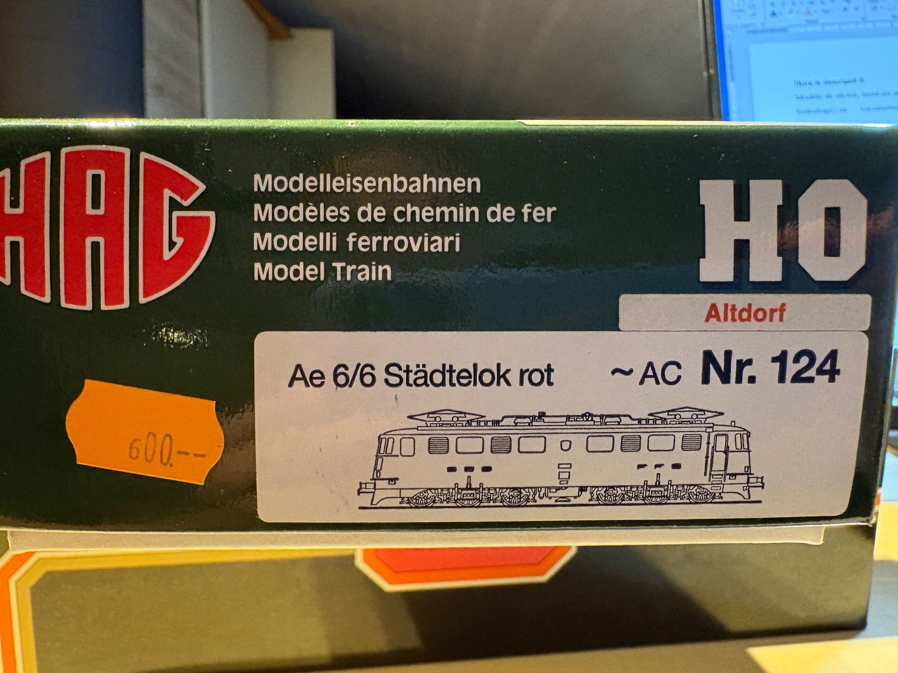 Hag Trains électriques: Hag 124 Ae 6/6 rouge – Neuf avec emballage d'origine à Corcelles Payerne par Pierre66 8