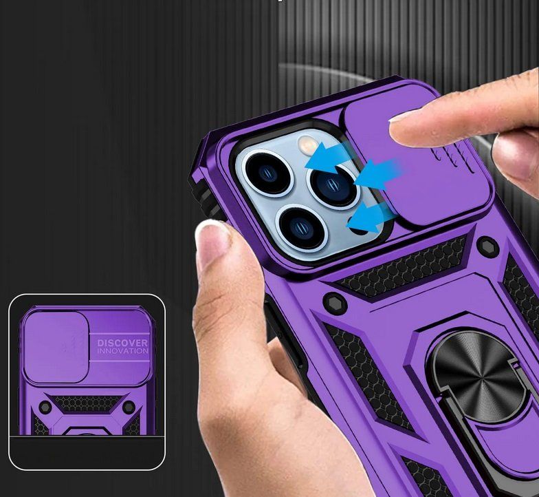 IPhone 11 Hülle Für Damen – Niedliches Wellen-Design Mit Herzen, Stoßfest, Erhöhter Kameraschutz, Dunkelviolett
