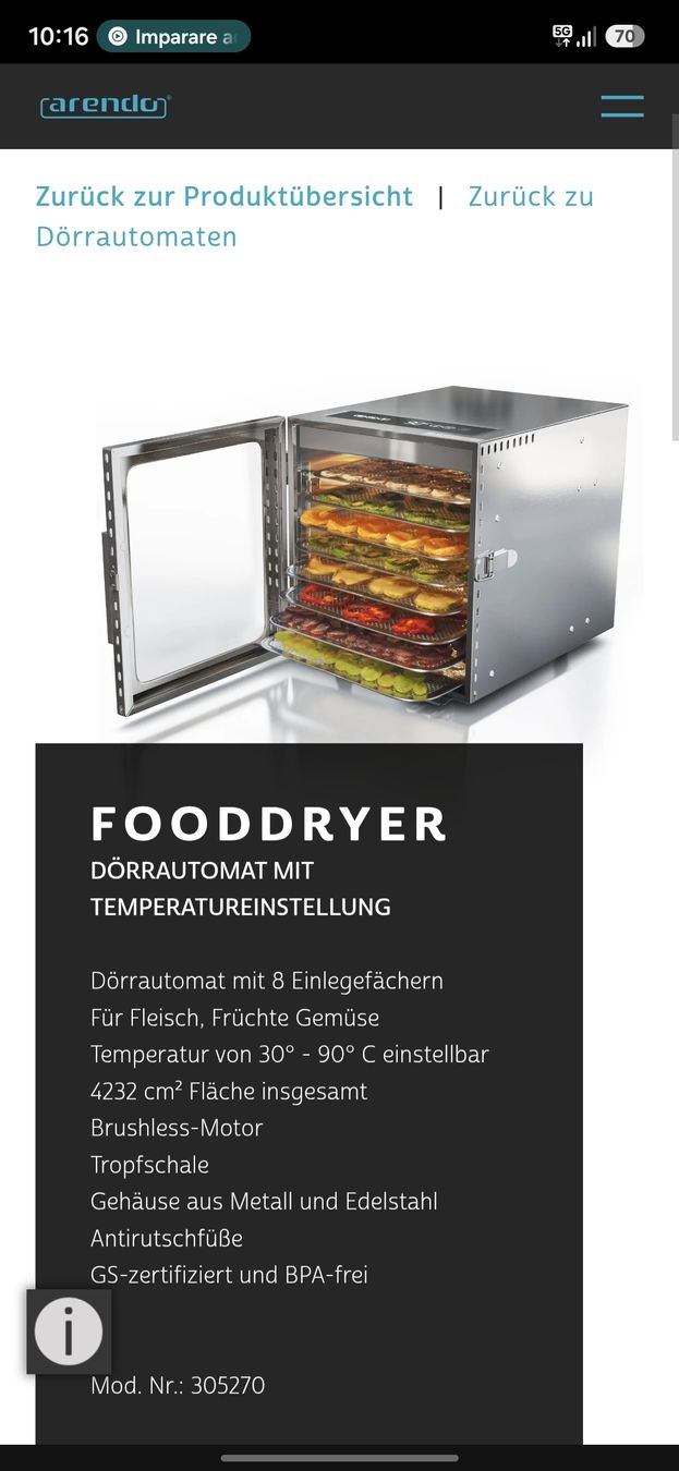 Küchengeräte: Arendo Dörrautomat/Dörex – Neu (gemäss Beschreibung) aus Zug von mike.m 3