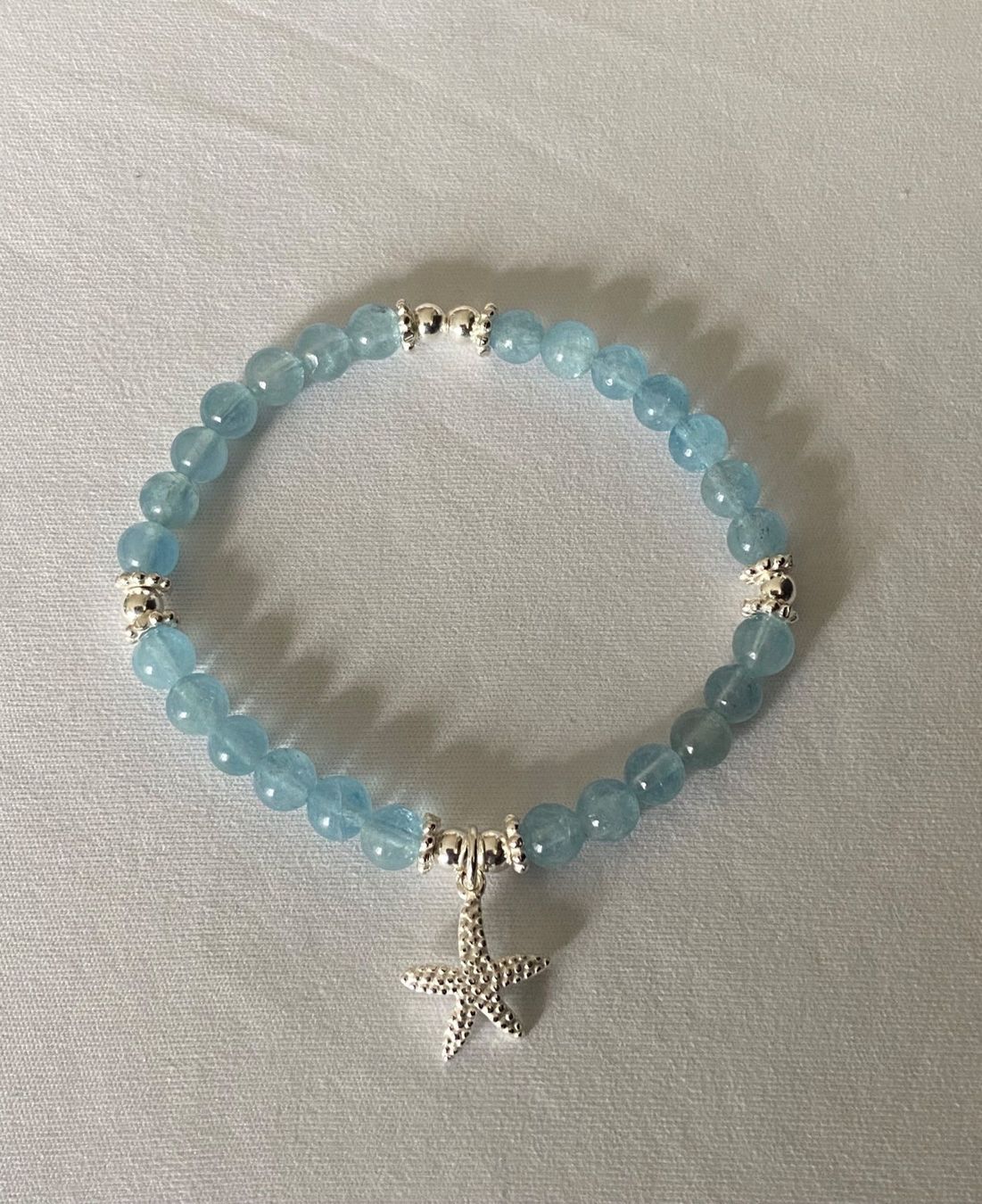 Bracciali & Braccialetti: Edelstein Armband Aquamarin mit Silber auf Mass – Nuovo e nell'imballaggio originale da Zuzwil SG venduto da Lemliskat