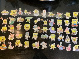 Aufkleber Motiv Spongebob, Sticker 50 Stück