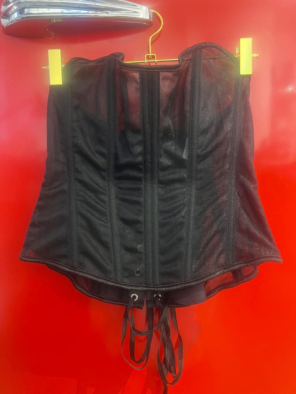 Tops: Schwarzes transparentes Bustier mit Schnürung – Neuf avec emballage d'origine à Zürich par Naebeli 3