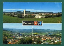 Zurzach,  Mehrbilderkarte 1980, gelaufen, Grossformat