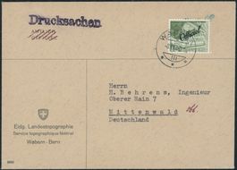 1950 - Bundesverwaltung BVW - Brief - EF - nach D - Wabern