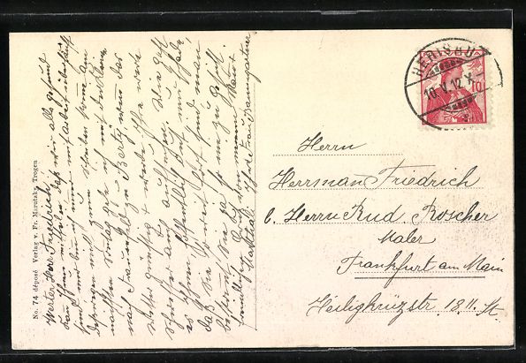 Cartoline postali: AK Herisau, Panoramablick vom Berg aus – Usato da Berlin venduto da bartko-reher 1